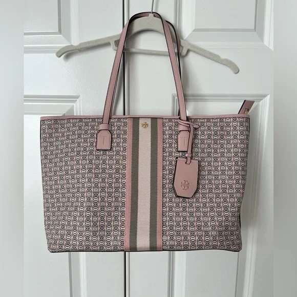 Tory Burch Gemini Coastal Pink Tote Bag - Picture 1 of 3